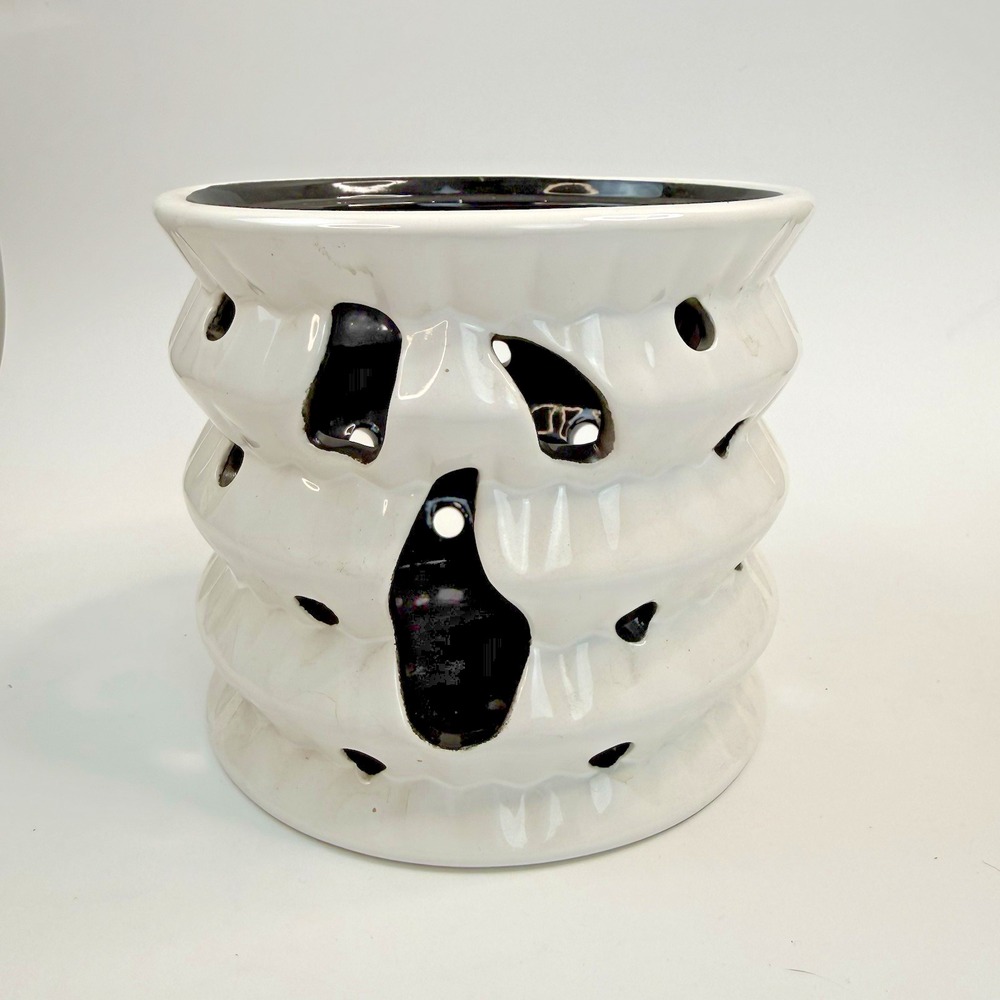 Vintage Terra Cotta Halloween Ghost Lantern Candle Light White New Creative